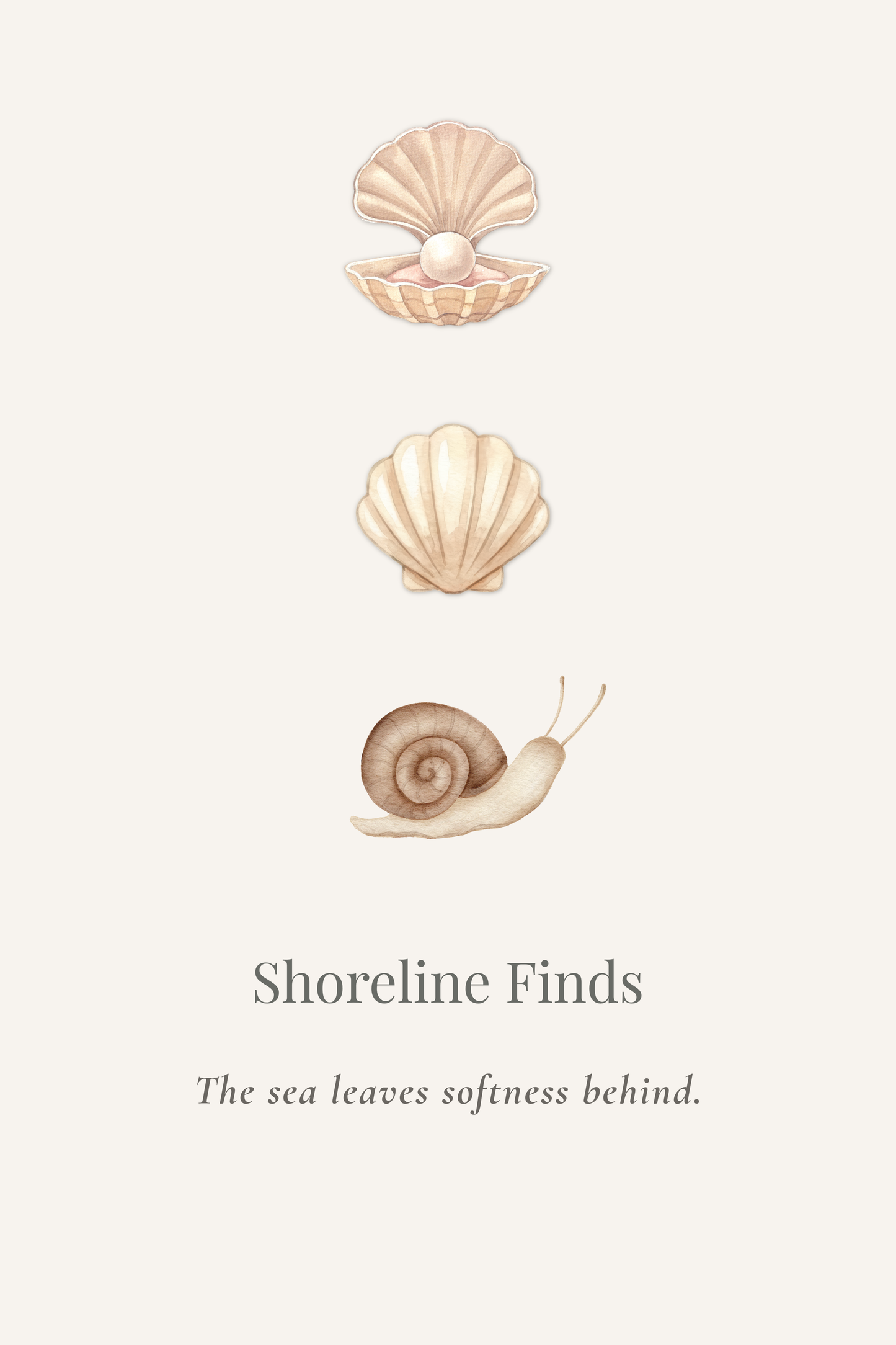 Shoreline Finds | Coastal Wall Art Print | Digital Art Edition
