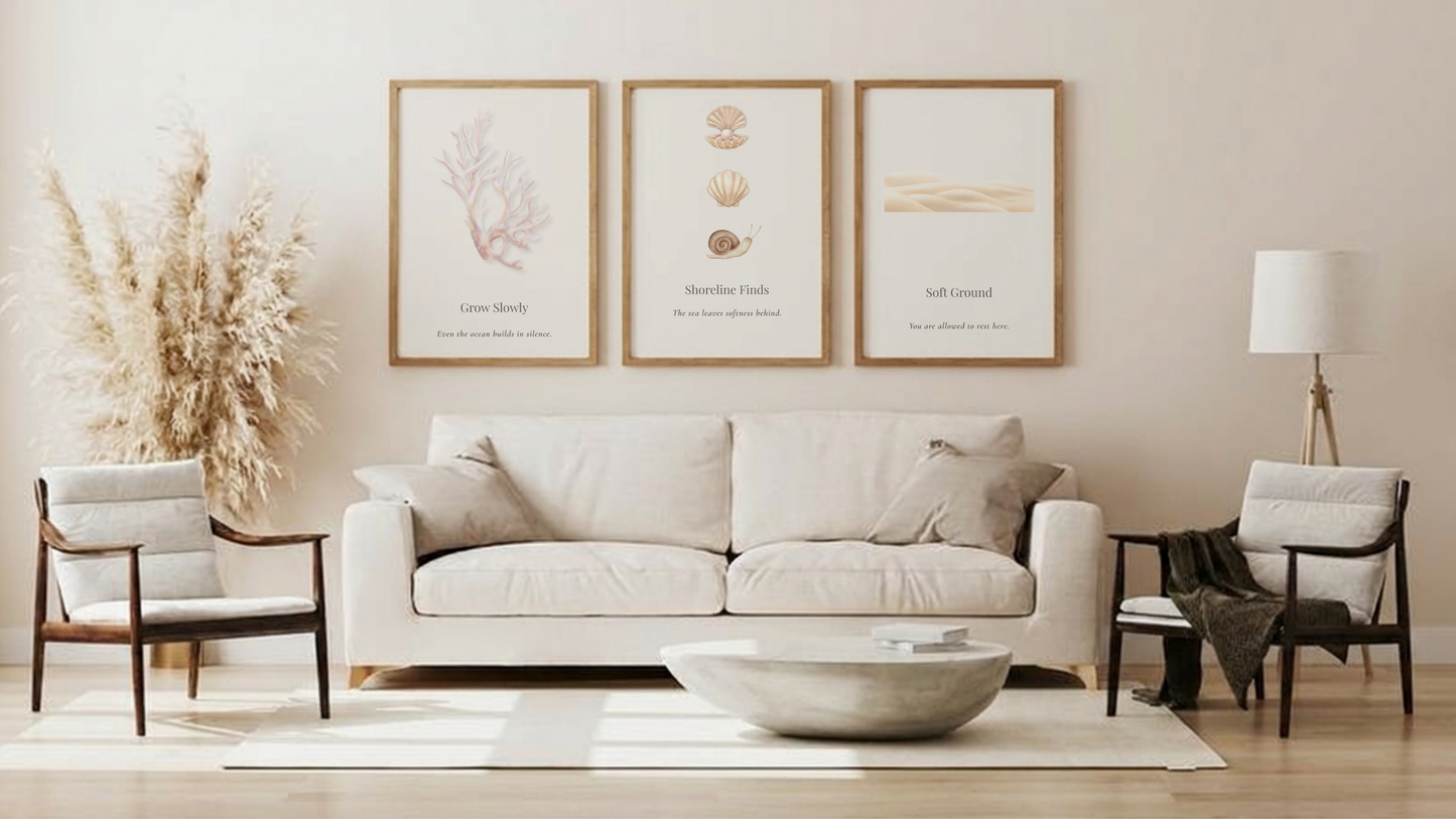 Shoreline Finds | Coastal Wall Art Print | Digital Art Edition