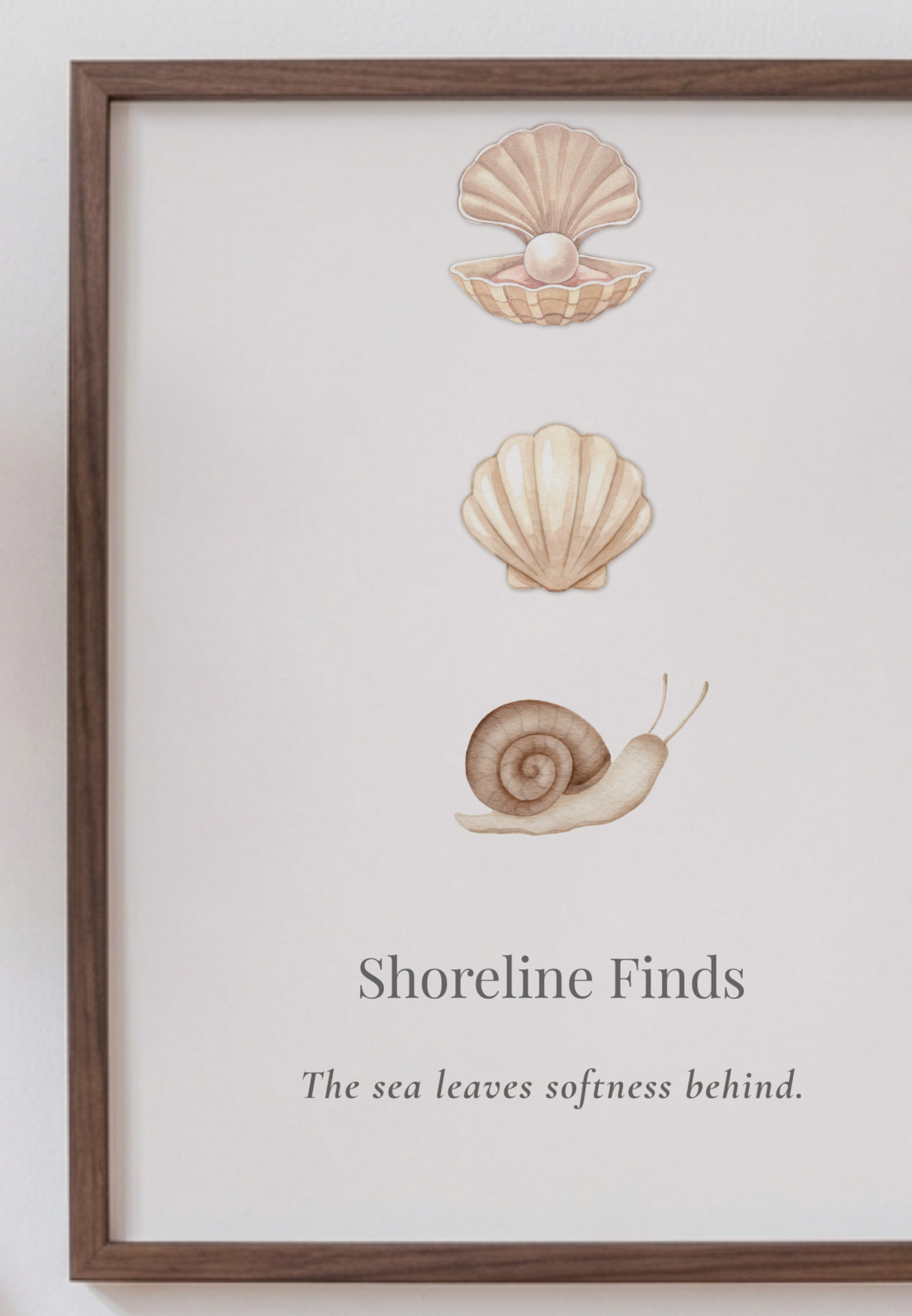 Shoreline Finds | Coastal Wall Art Print | Digital Art Edition