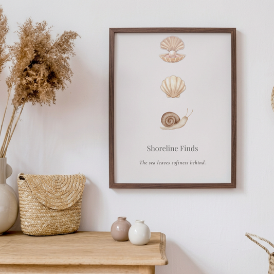 Shoreline Finds | Coastal Wall Art Print | Digital Art Edition