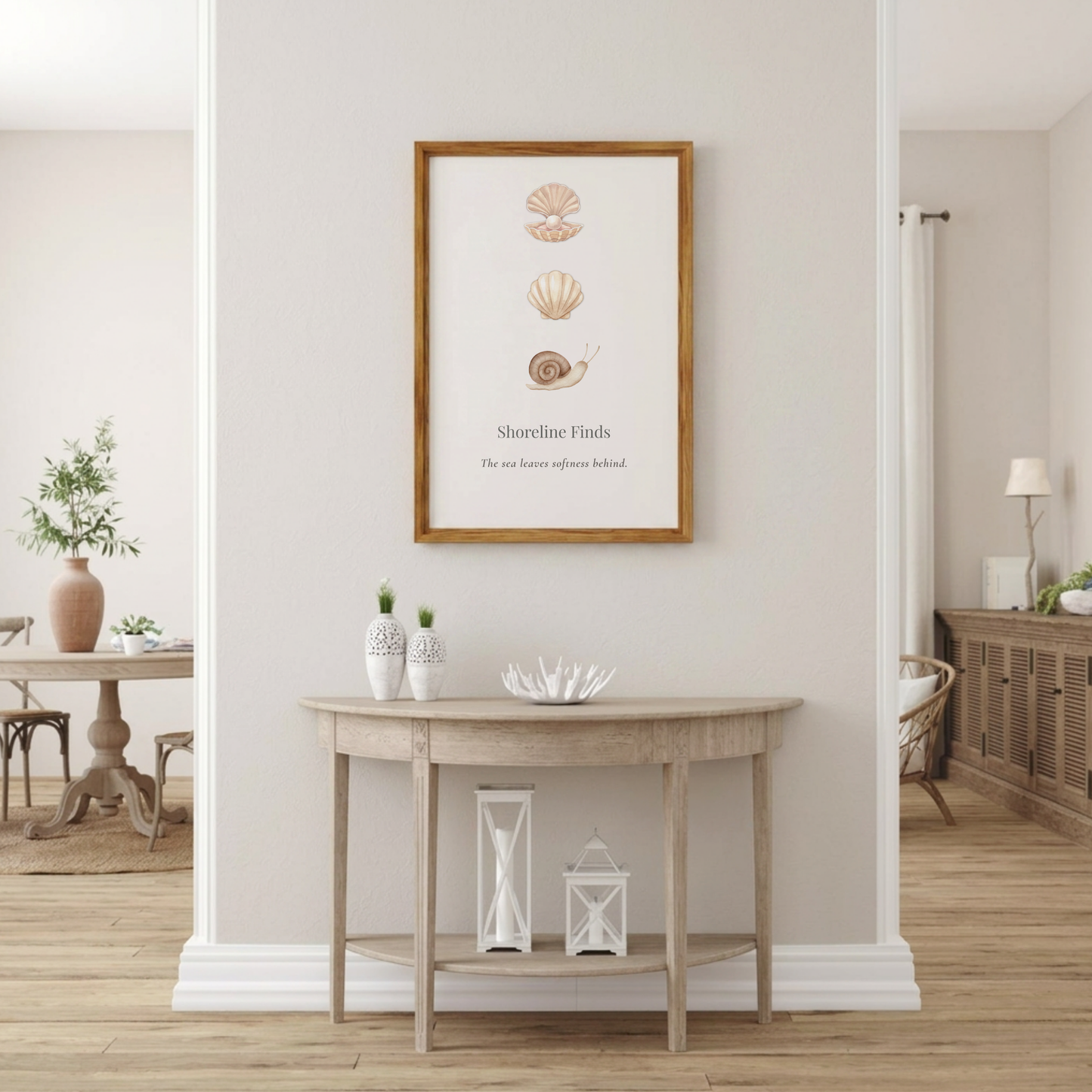 Shoreline Finds | Coastal Wall Art Print | Digital Art Edition
