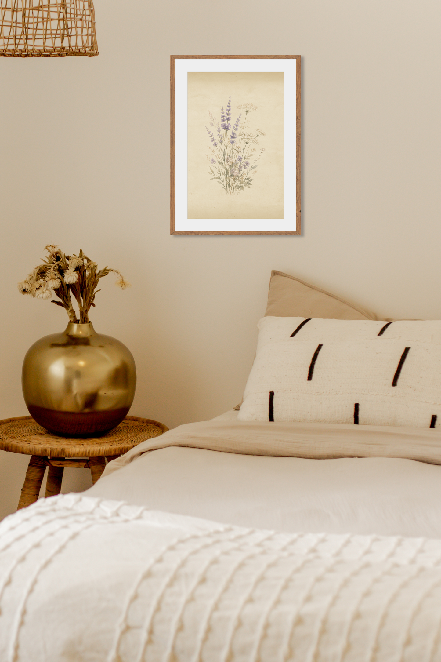 Softly Gathered | Neutral Wildflower Printable Botanical Wall Art | Digital Art Edition